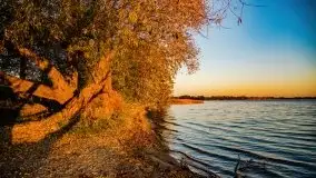 Zachód słońca, Giżycko, jezioro Niegocin, październik 2021 r. - zdjęcie 12