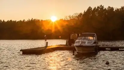 Zachód słońca i jesienne Ruciane Park 