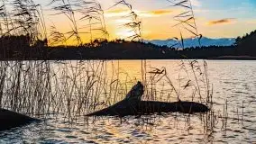 Zachód słońca nad jeziorem Tajty, widoczny z Pięknej Góry - zdjęcie 9