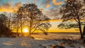 Wschód słońca nad jeziorem Łabap w Radziejach - zdjęcie 1