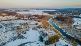 Styczniowy zachód słońca nad jeziorem Święcajty, 2022 r. - zdjęcie 4