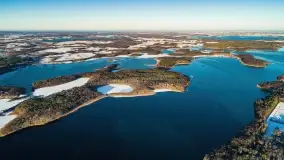 Wschód słońca nad Giżyckiem i jeziorami Niegocin i Kisajno z drona - zdjęcie 41