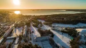 Wschód słońca nad Giżyckiem i jeziorami Niegocin i Kisajno z drona - zdjęcie 55