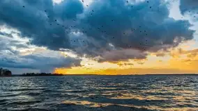 Zachód słońca nad jeziorem Niegocin, Bystry, luty 2021 - zdjęcie 4