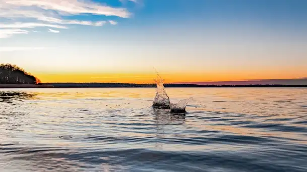 Jezioro Kisajno po zachodzie słońca, luty 2022 r. - zdjęcie 4