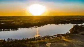 Zachód słońca nad grodziskiem Święta Góra i jeziorem Wojnowo, luty 2022 r. - zdjęcie 16