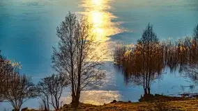 Zachód słońca nad grodziskiem Święta Góra i jeziorem Wojnowo, luty 2022 r. - zdjęcie 28