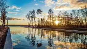 Zachód słońca nad jeziorem Tałty i kanałem Tałckim - zdjęcie 1