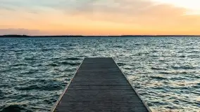 Zachód słońca nad jeziorem Dargin, przystań u Mielnika - zdjęcie 16