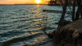 Zachód słońca nad jeziorem Dargin, przystań u Mielnika - zdjęcie 28