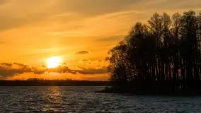 Zachód słońca nad jeziorem Dargin, przystań u Mielnika - zdjęcie 17