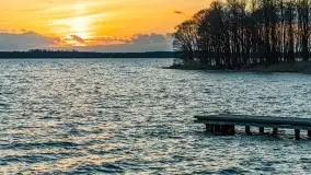 Zachód słońca nad jeziorem Dargin, przystań u Mielnika - zdjęcie 41