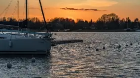 Zachód słońca nad jeziorem Boczne, widoczny z Rydzewa - zdjęcie 34