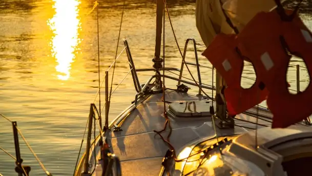 Zachód słońca w porcie AZS Wilkasy