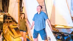 Nocne zdjęcia z XXIII zlotu klubu Jacht Oldtimet, Stranda, sierpień 2022 - zdjęcie 14