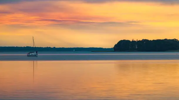 Zachód słońca nad jeziorem Dargin, wrzesień 2022