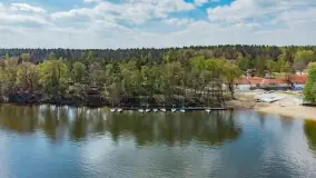 Jezioro Bełdany i miejscowość Kamień z drona, wiosna 2020 - zdjęcie 8