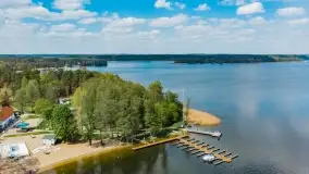 Jezioro Bełdany i miejscowość Kamień z drona, wiosna 2020 - zdjęcie 7