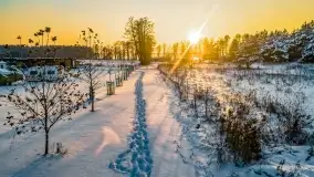 Grudniowy zachód słońca nad jeziorem Dargin, Nowy Harsz - zdjęcie 8
