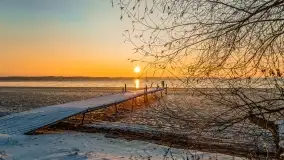 Grudniowy zachód słońca nad jeziorem Dargin, Nowy Harsz - zdjęcie 10