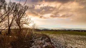 Zachód słońca w okolicy rzeki Guber, luty 2023 - zdjęcie 13