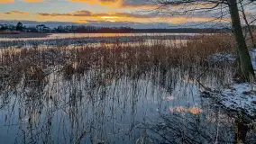 Zachód słońca nad jeziorem Duże Wilkasy, luty 2023 - zdjęcie 22