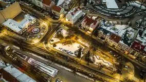 Nocny Kętrzyn z drona, luty 2023 - zdjęcie 4