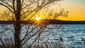 Zachód słońca nad jeziorem Kirsajty, luty 2023 r. - zdjęcie 7