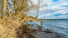 Zachód słońca nad Niegocinem widoczny z dzikiej plaży - zdjęcie 11