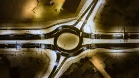 Nocne Giżycko z lotu ptaka, marzec 2023 r. - zdjęcie 16