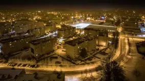 Nocne Giżycko z lotu ptaka, marzec 2023 r. - zdjęcie 30