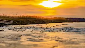 Zachód słońca nad jeziorem Mamry, plaża miejska w Węgorzewie - zdjęcie 20