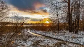 Zachód słońca nad jeziorem Martiany, marzec 2023 r. - zdjęcie 7