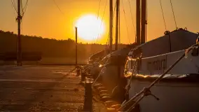 Zachód słońca nad jeziorem Kisajno widziany z dawnego Almaturu - zdjęcie 5