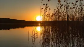 Zachód słońca nad jeziorem Kisajno widziany z dawnego Almaturu - zdjęcie 2