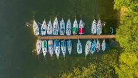 Wschód słońca nad jeziorem Mamry, Stanica Wodna Kietlice, sierpień 2023 r. - zdjęcie 43