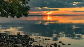 Zachód słońca, jezioro Dargin i wyspa Poganckie Kępy - zdjęcie 11