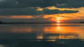 Zachód słońca, jezioro Dargin i wyspa Poganckie Kępy - zdjęcie 5