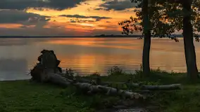 Zachód słońca, jezioro Dargin i wyspa Poganckie Kępy - zdjęcie 16