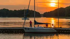 Zachód słońca nad jeziorem Kisajno, wrzesień 2023 r. - zdjęcie 3