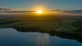 Zachód słońca nad jeziorem Mój, październik 2023 r. - zdjęcie 1