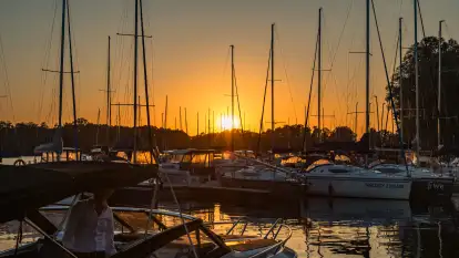 Zachód słońca w Sztynorcie na kilkunastu zdjęciach, wrzesień 2023 r.