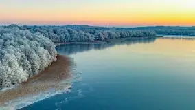 Zimowy zachód słońca nad jeziorem Mój, listopad 2023 r. - zdjęcie 20