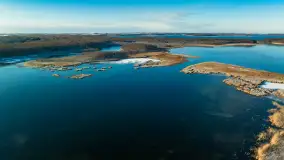 Zimowe Mazury z drona na różnych ujęciach - zdjęcie 4