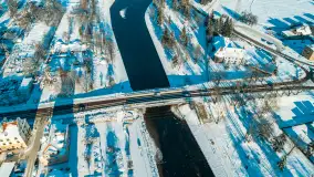 Zimowy Pisz na ujęciach z drona, styczeń 2024 r. - zdjęcie 21