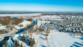 Zimowy Pisz na ujęciach z drona, styczeń 2024 r. - zdjęcie 15