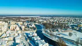 Różne miejsca na Mazurach na zimowych zdjęciach z drona, styczeń 2024 r. - zdjęcie 6