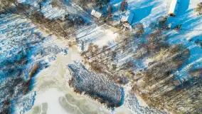 Dziewiszewo i jezioro Dziewiszewskie z lotu ptaka, styczeń 2024 r. - zdjęcie 8