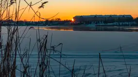 Zachód słońca nad jeziorem Tałty, Mikołajki, styczeń 2024 r. - zdjęcie 18