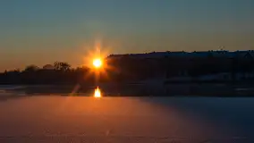 Zachód słońca nad jeziorem Tałty, Mikołajki, styczeń 2024 r. - zdjęcie 19